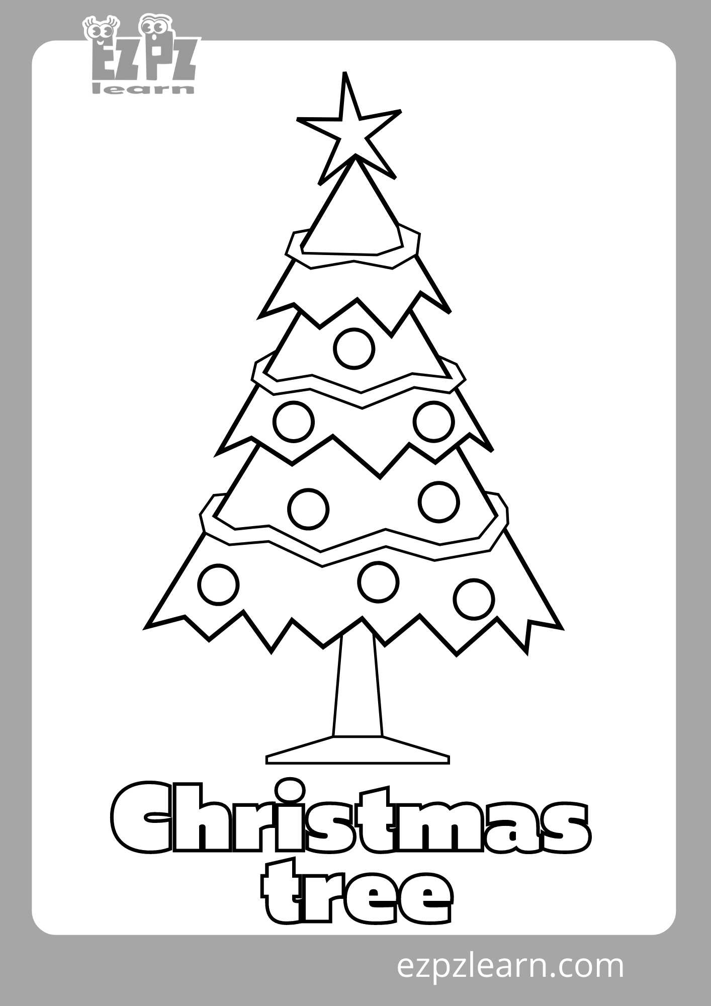 chistmas tree coloring page