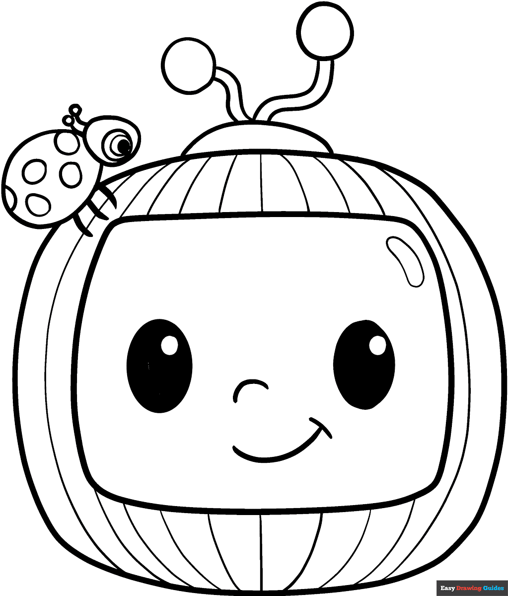 Cocomelon Logo Easy Coloring Page Easy Drawing Guides
