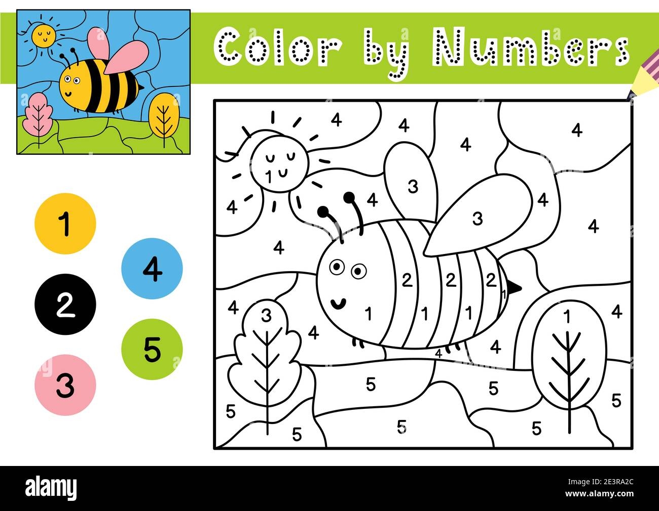 color by number coloring page