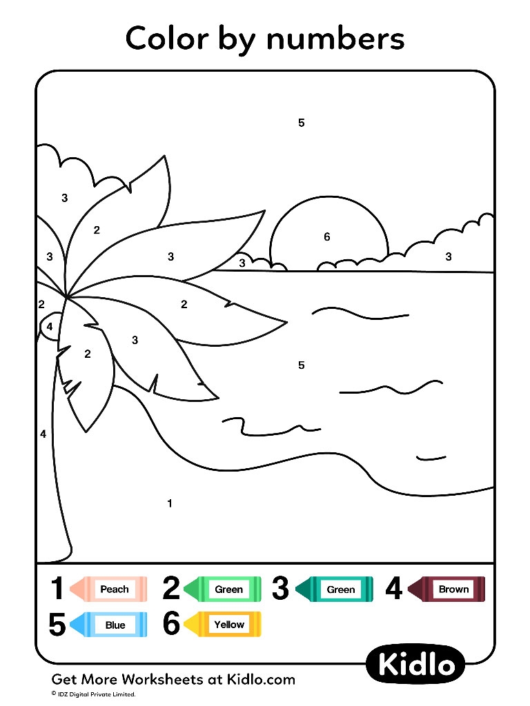 Color By Numbers Coloring Pages Worksheet 78 Kidlo
