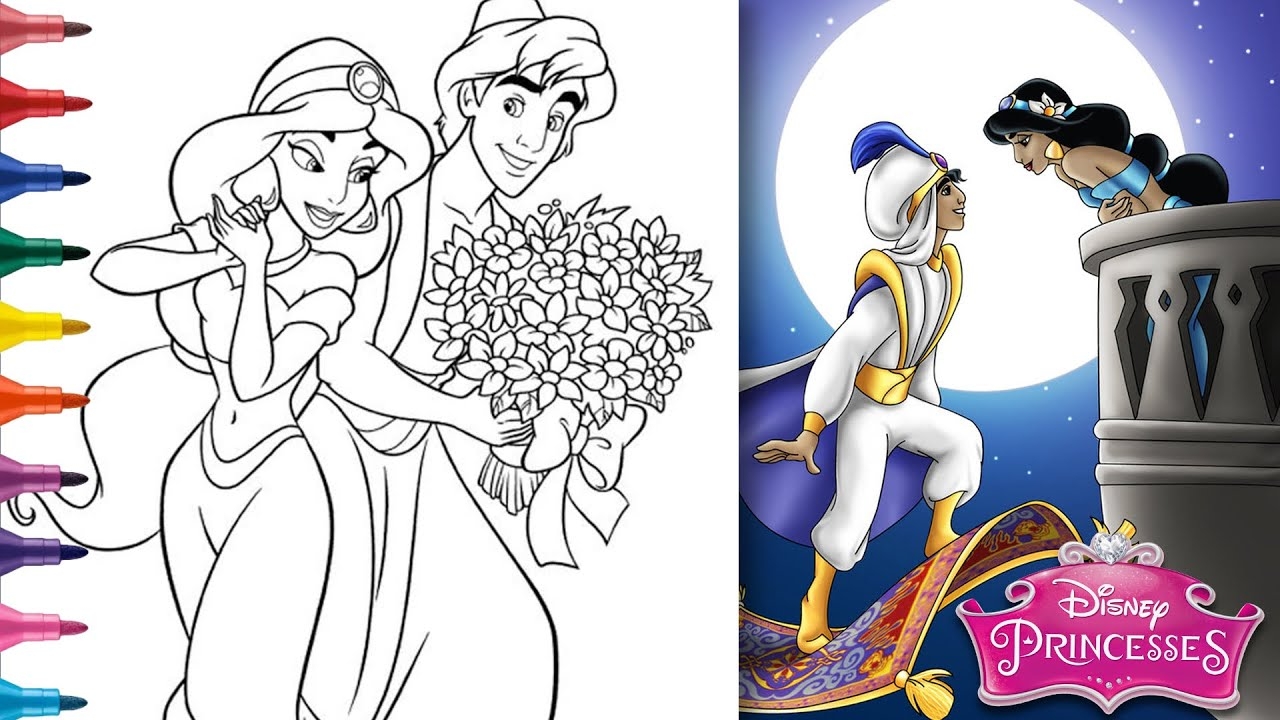 coloring pages jasmine princess