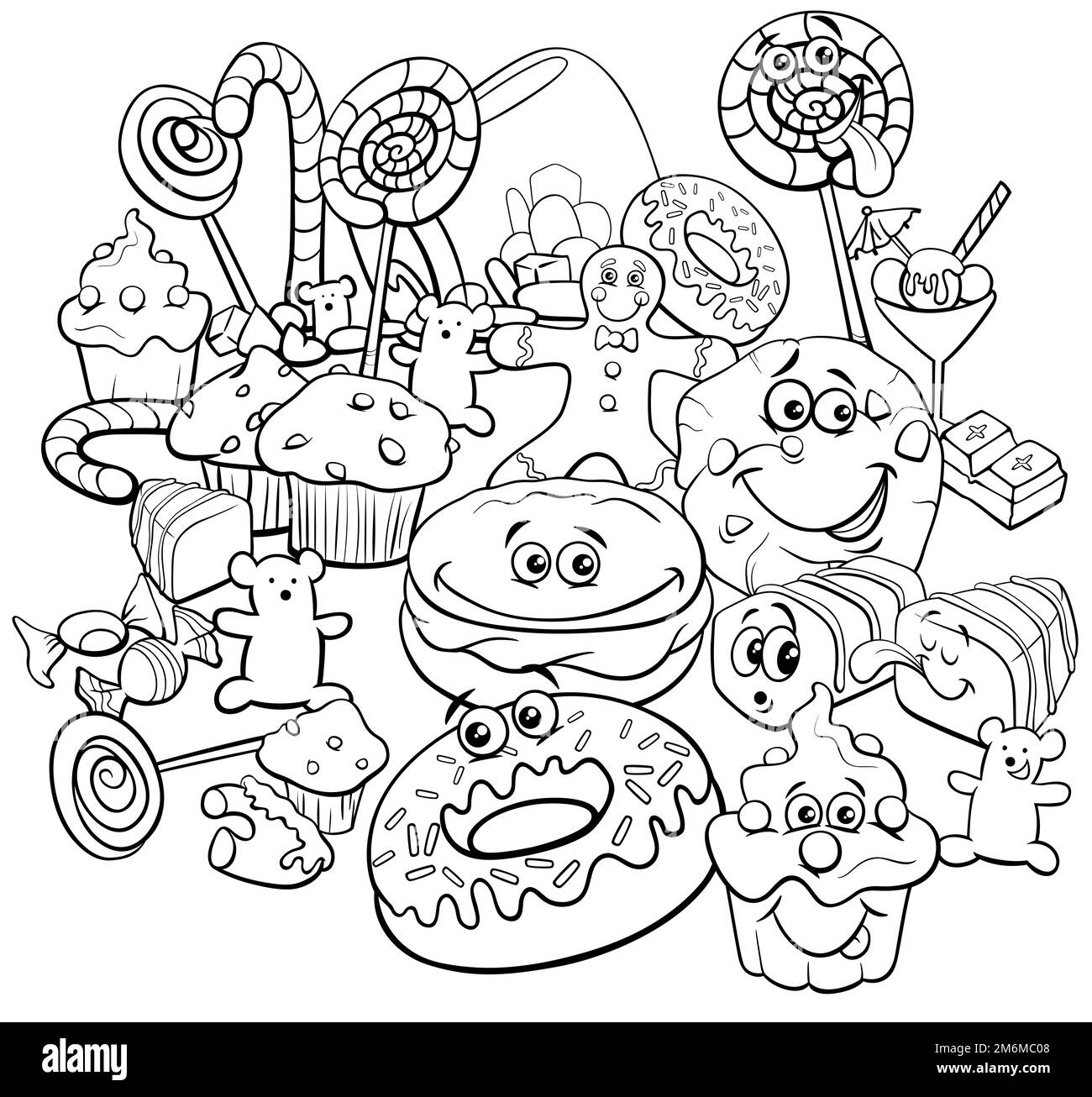 Coloring Book Cartoon Candy Store Black And White Stock Photos Images Alamy