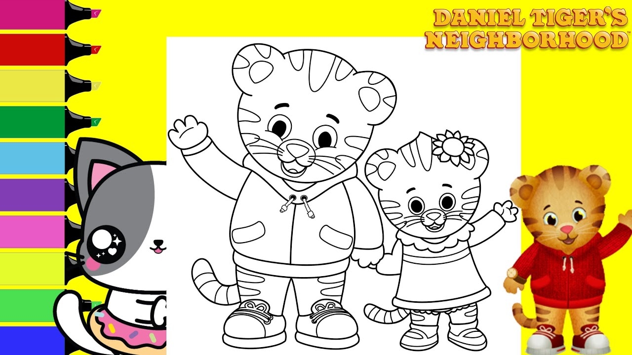 Coloring Daniel Tiger And Little Sister Margaret Tiger Coloring Book Page Sprinkled Donuts JR YouTube Coloring Daniel Tiger And Little Sister Margaret Tiger Coloring Book Page Sprinkled Donuts JR YouTube