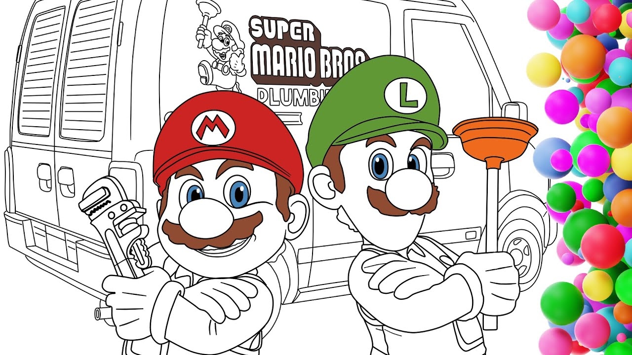 luigi mario coloring pages