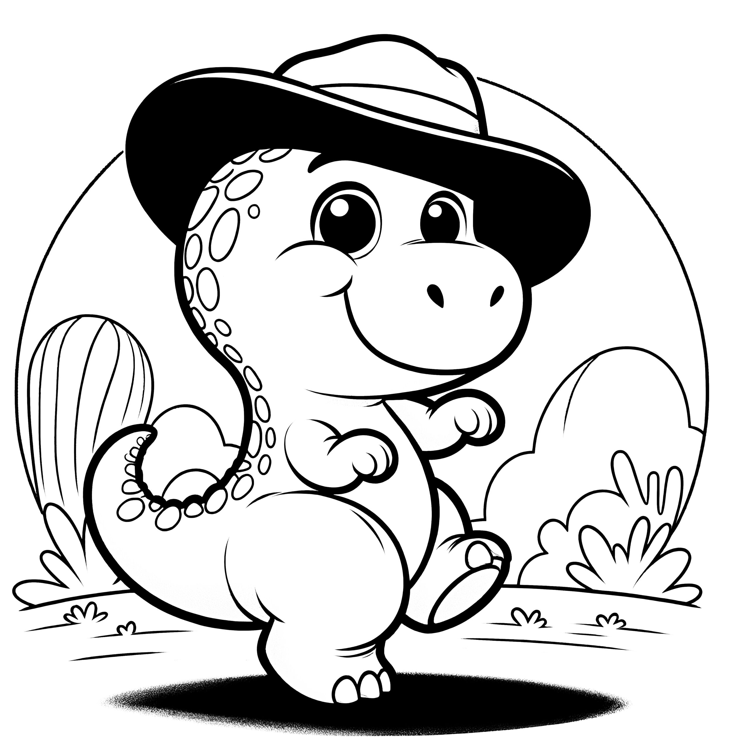 coloring pages of cute dinosaurs