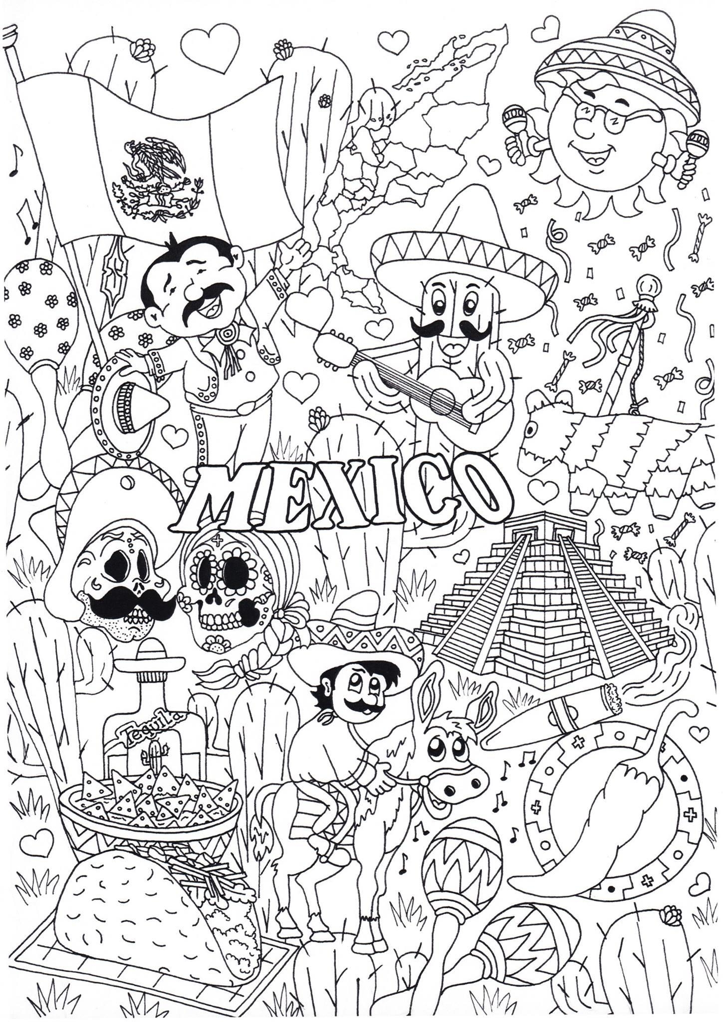 Coloring Page Mexico Free Printables Img 31307