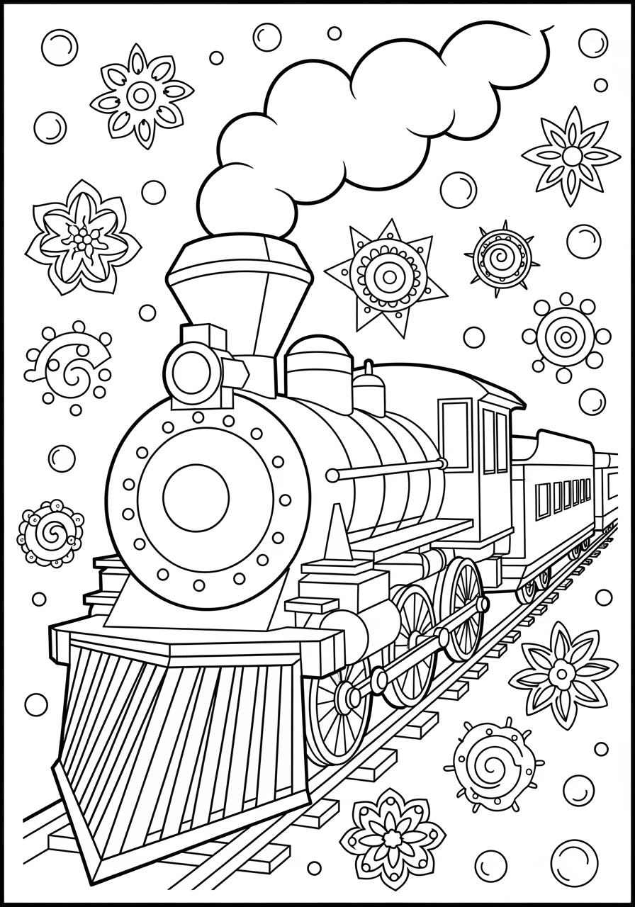 Coloring Page Polar Express Free Printable For Kids