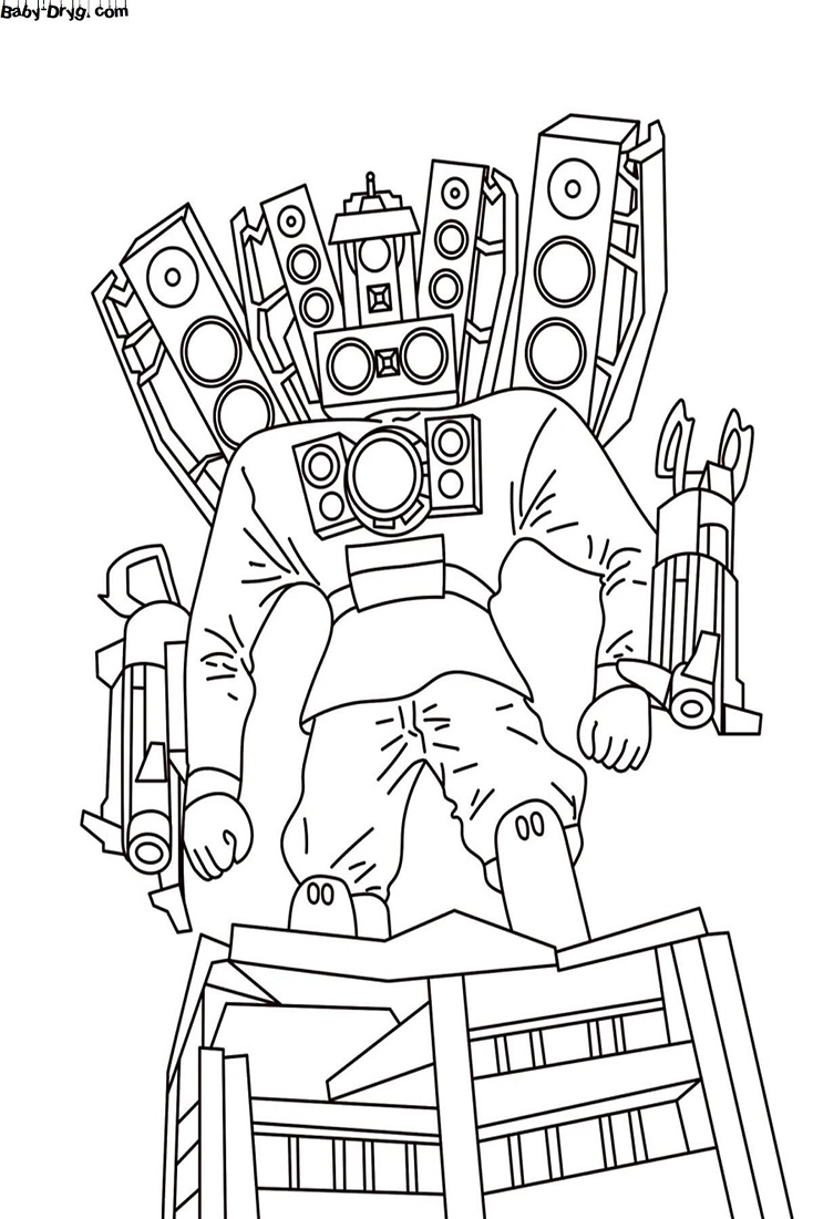 skibidi toilet coloring page