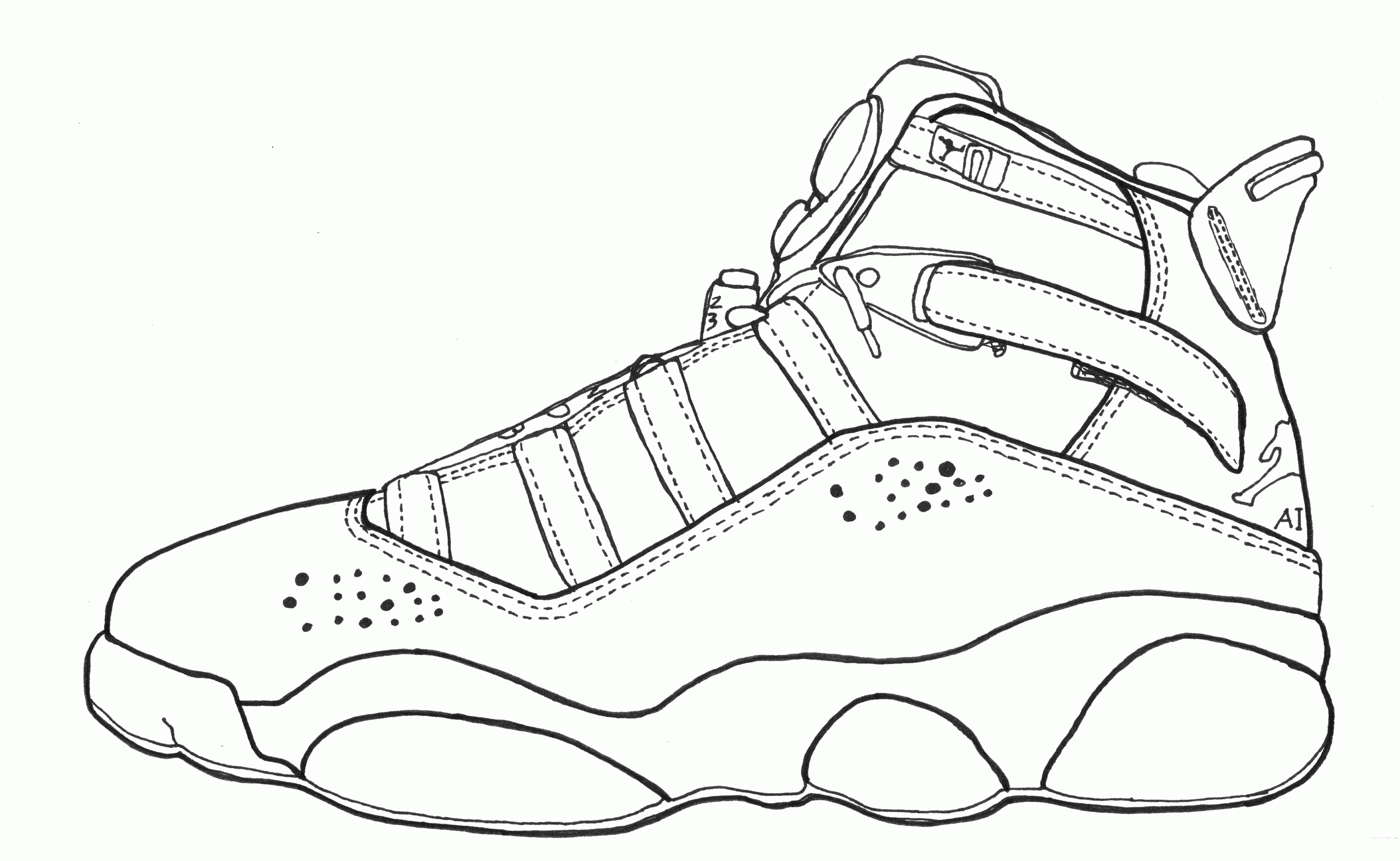 jordan shoes coloring pages