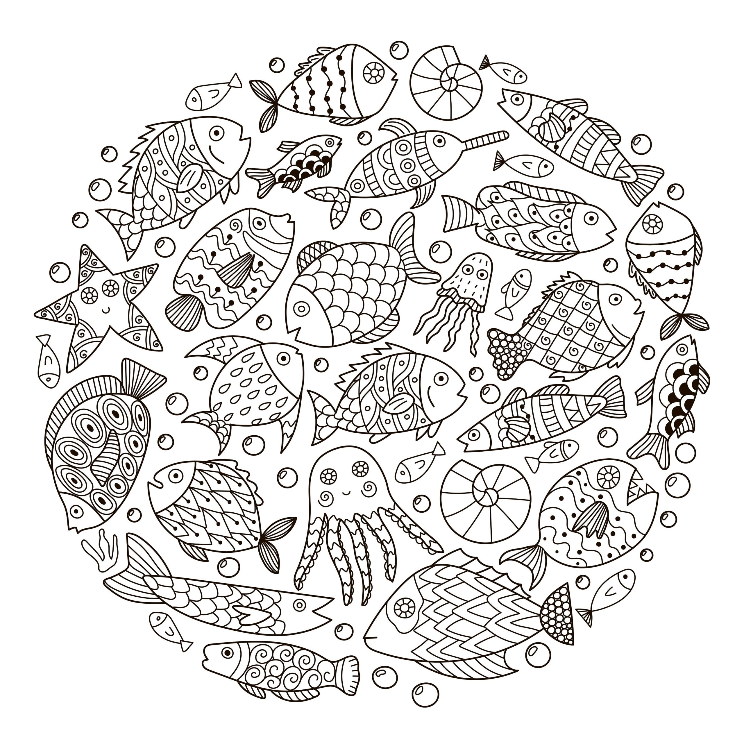 Coloring Pages Under The Sea Etsy