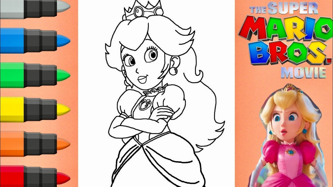 Coloring Princess Peach From The Super Mario Bros Movie YouTube