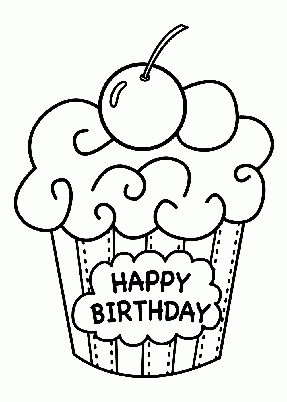 happy birthday coloring pages printable