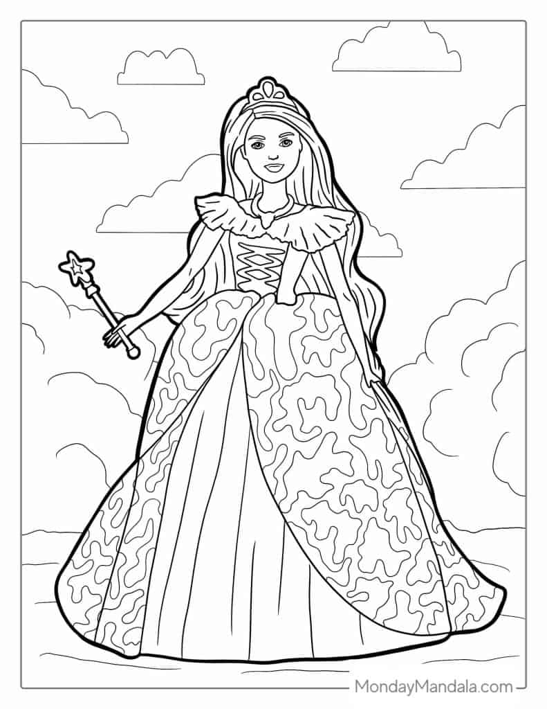 Coloring Sheets Barbie Painting Drawing Printable Barbie Coloring Pages