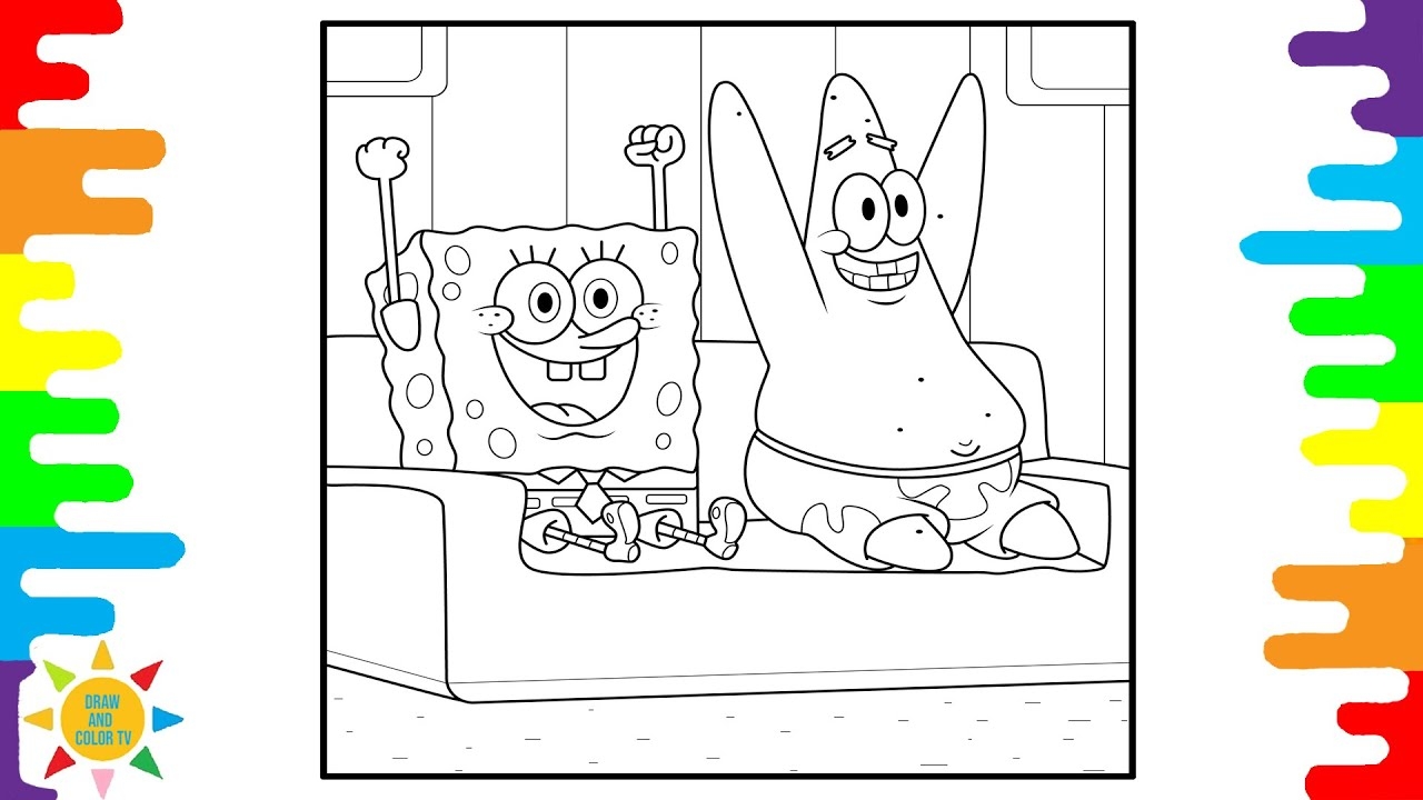 Coloring With SpongeBob And Patrick SpongeBob And Patrick Coloring Page YouTube