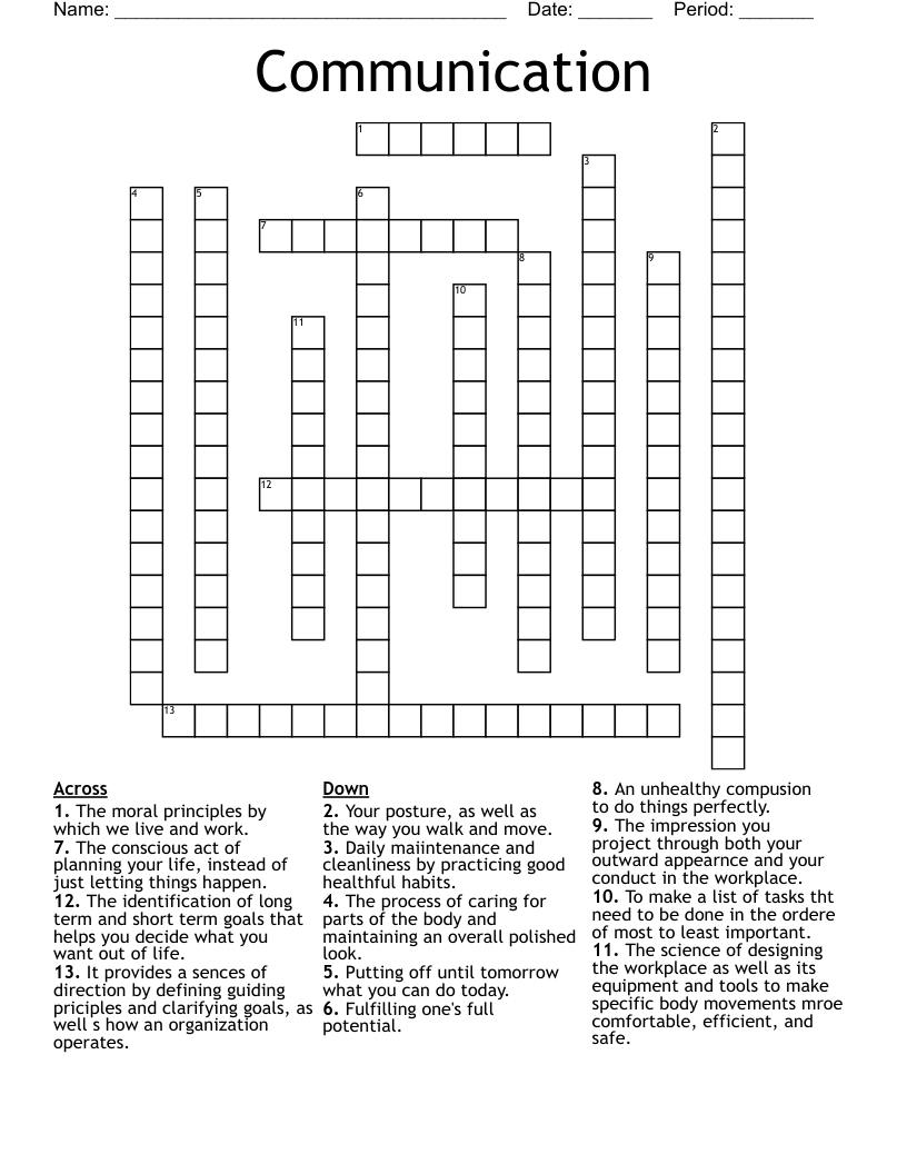 Communication Crossword WordMint