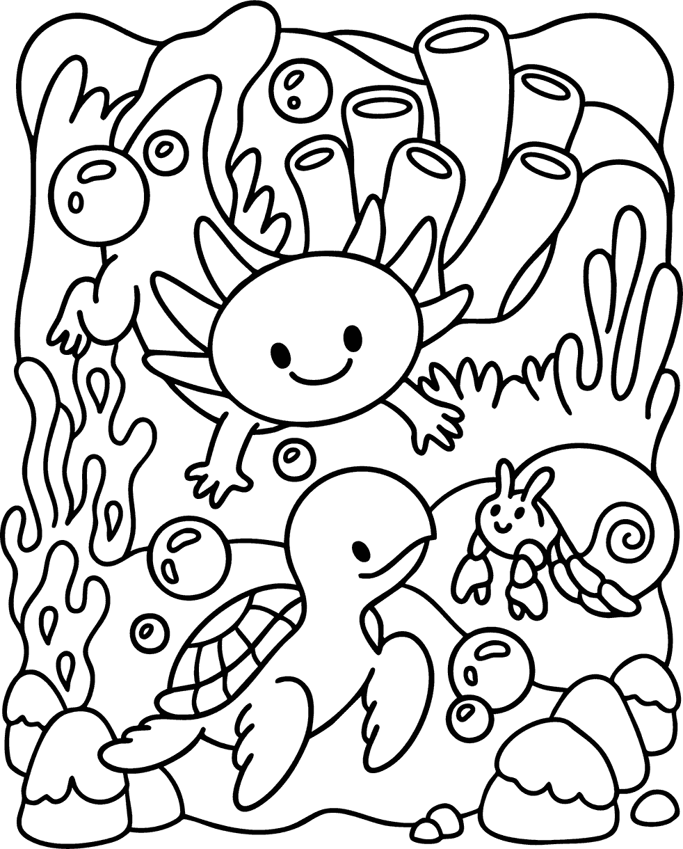 sea animals coloring page