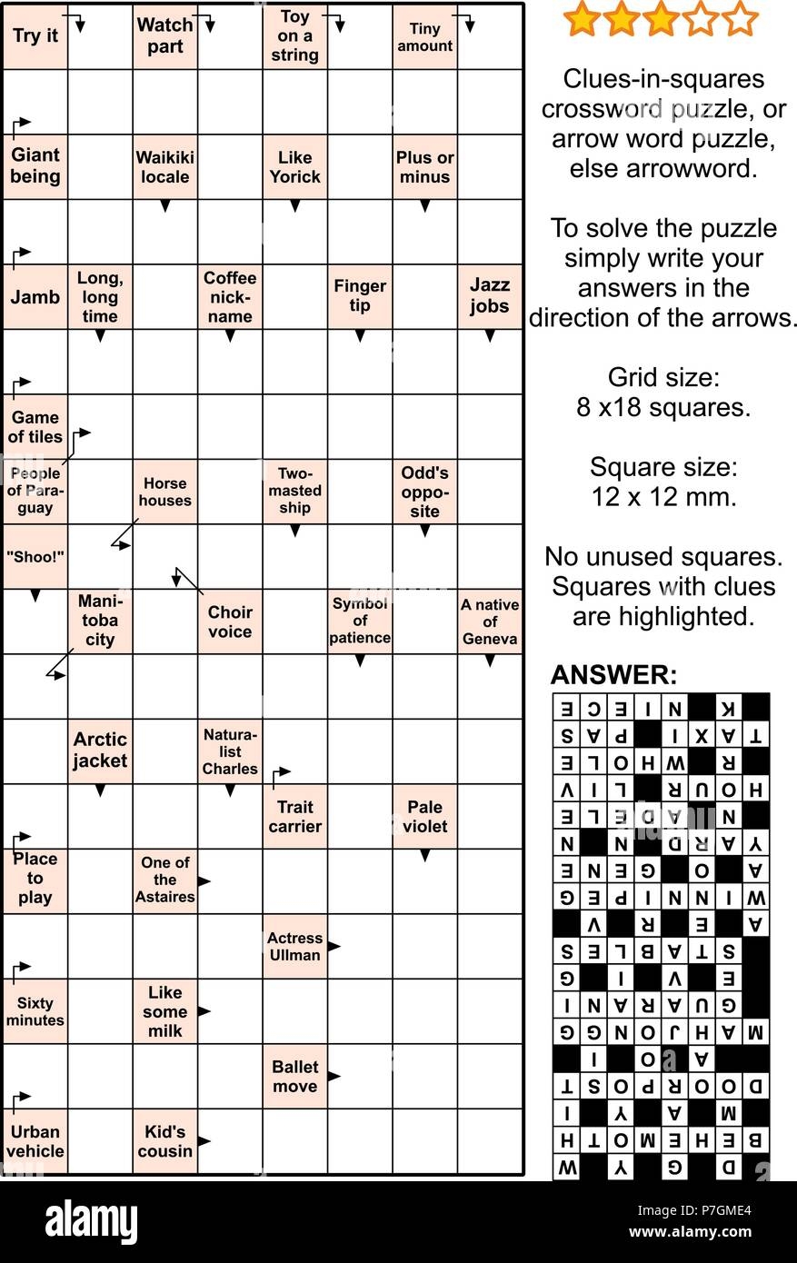 Crossword Puzzle Clues Clue Answers Answer Hi res Stock Photography And Images Alamy