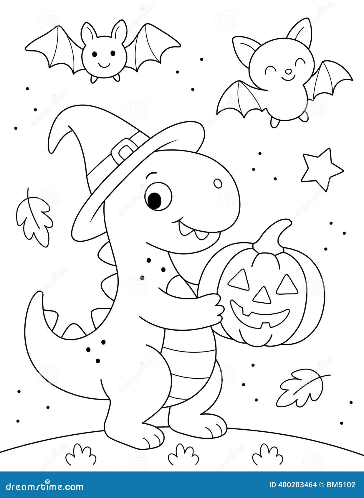 Cute And Easy Halloween Coloring Page For Kids Stock Illustration Illustration Of Activity Easy 400203464