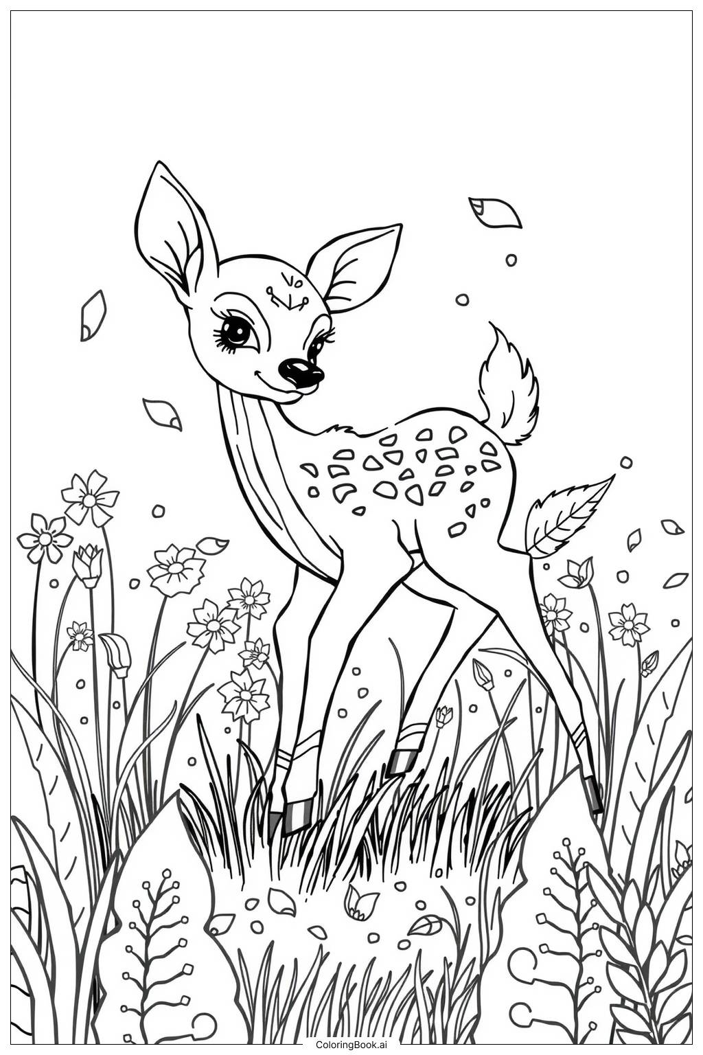 deer coloring book pages
