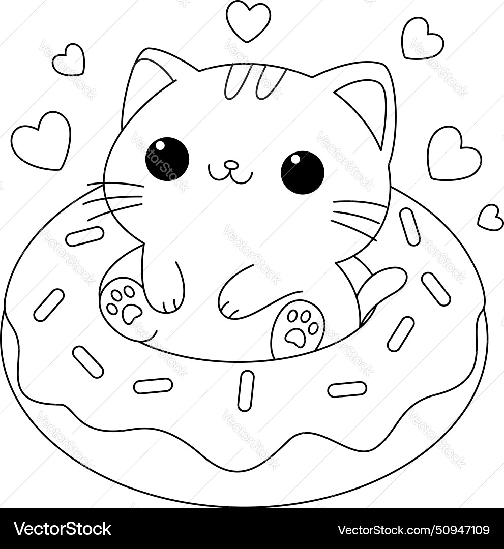 cute cat coloring page