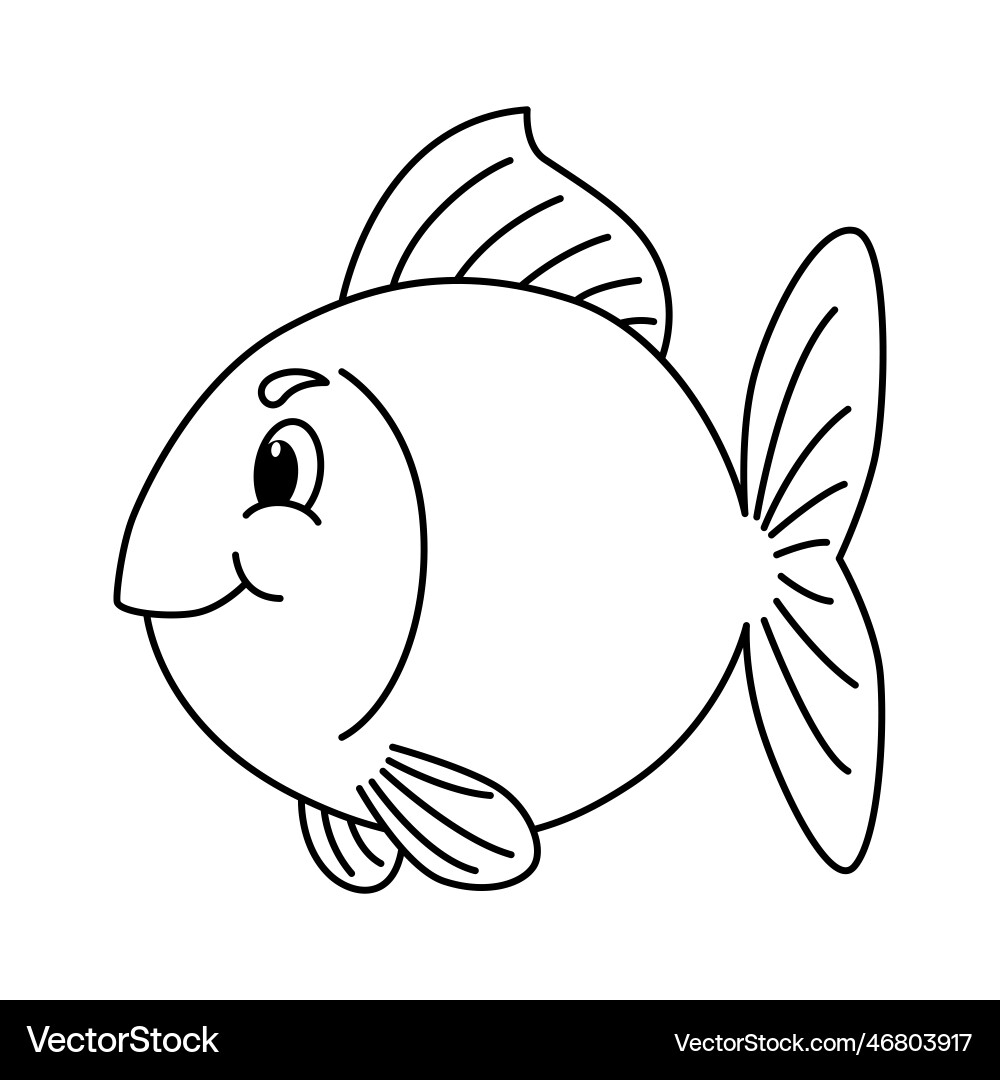 Cute Fish Cartoon Coloring Page For Kids Free Vector VectorStock Cute Fish Cartoon Coloring Page For Kids Free Vector VectorStock