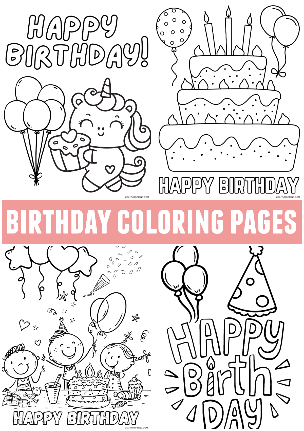 printable coloring birthday cards