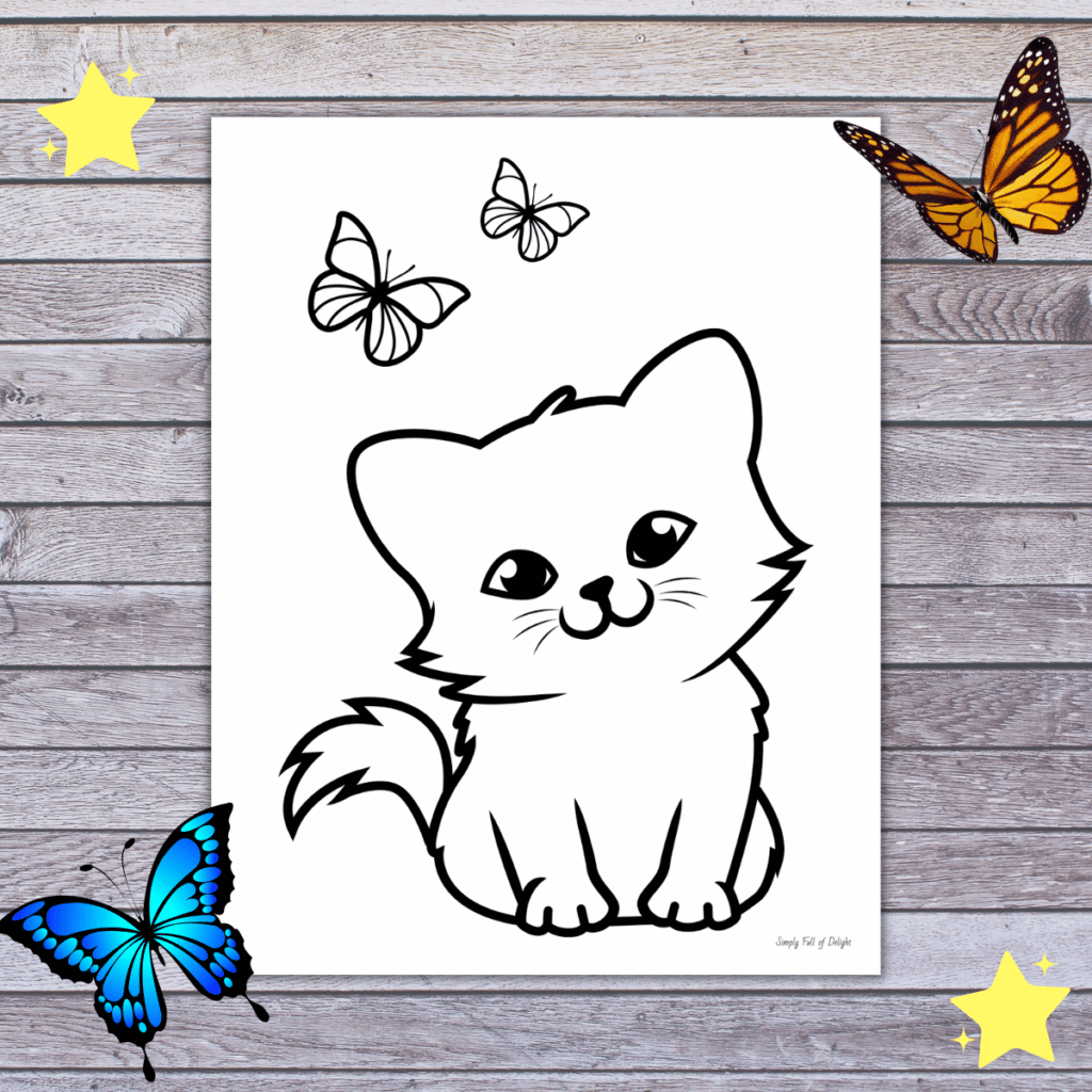 cat coloring pages printable free
