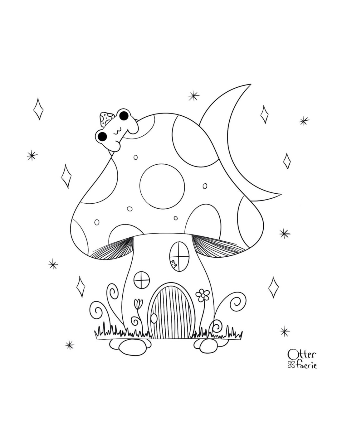 Cute Mushroom Frog Coloring Page Cute Coloring Page Mushroom Frog Coloring Page Printable Coloring Page Cottagecore Coloring Page Etsy Sweden