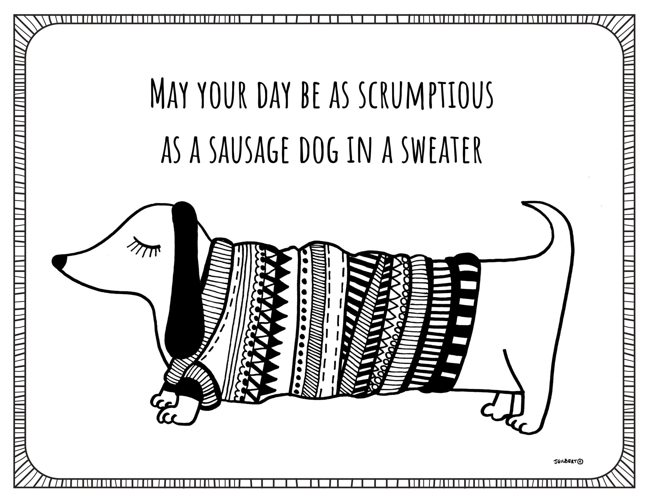 weiner dog coloring page