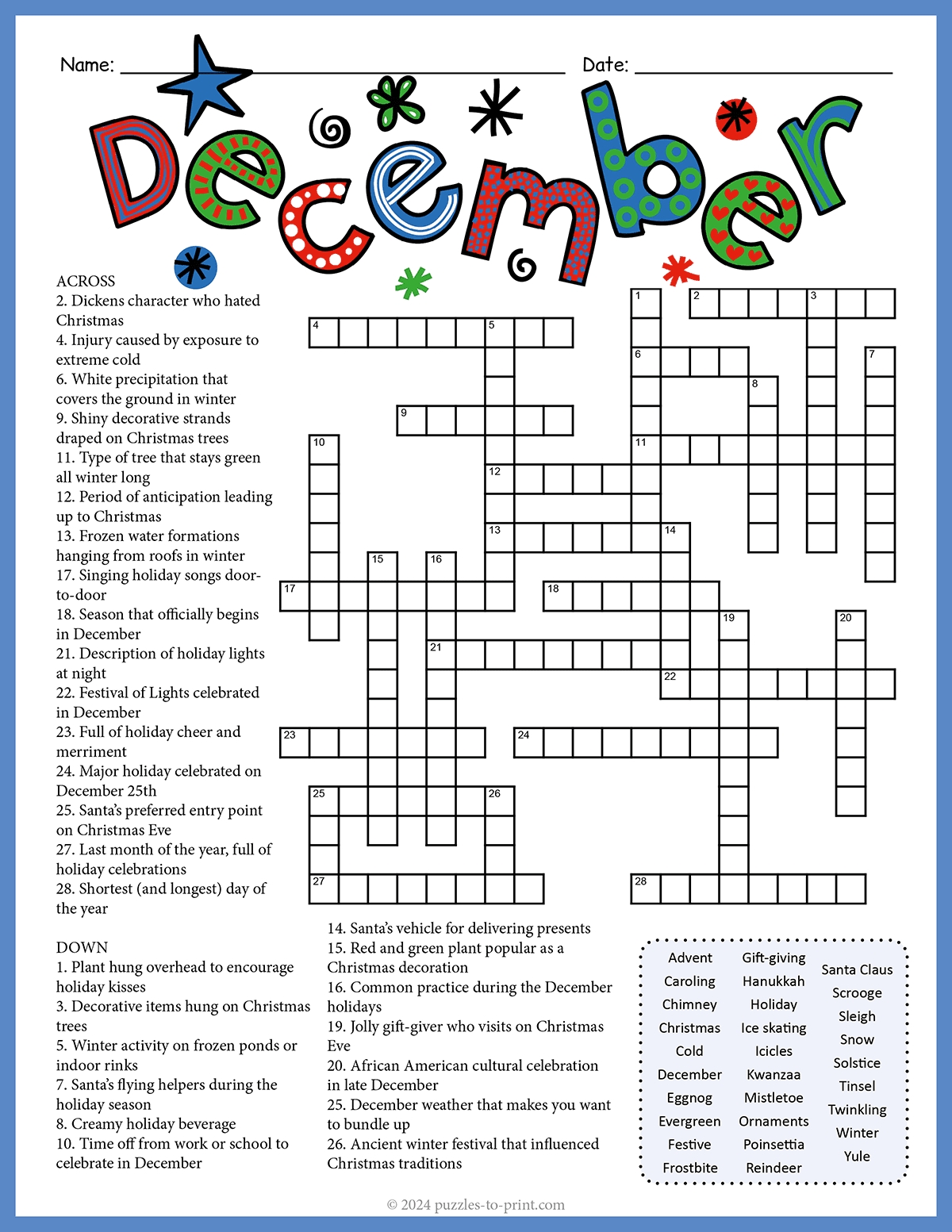 December Crossword