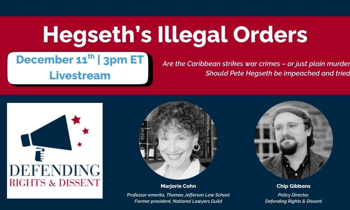 Defending Rights Dissent Working To Make The Promise Of The Bill Of Rights A Reality 