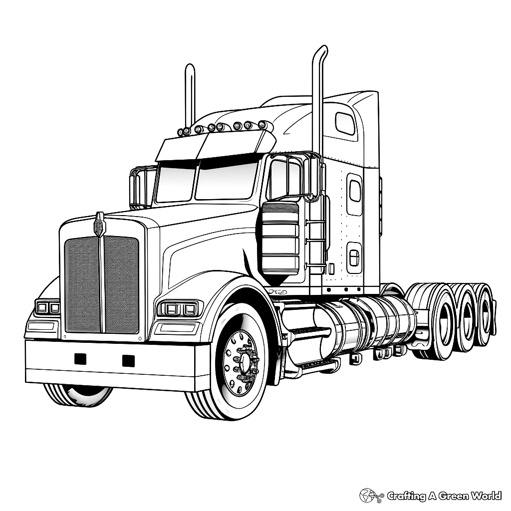 trailer truck coloring pages