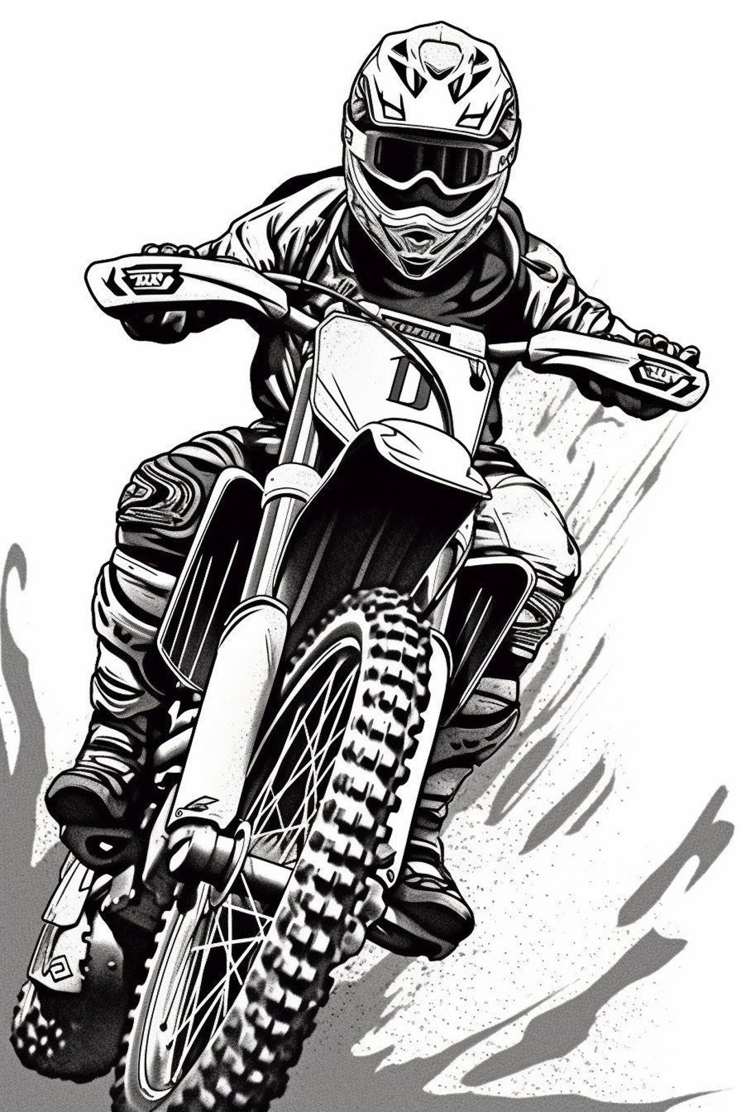Digital Dirt Bike Coloring Pages Etsy Finland