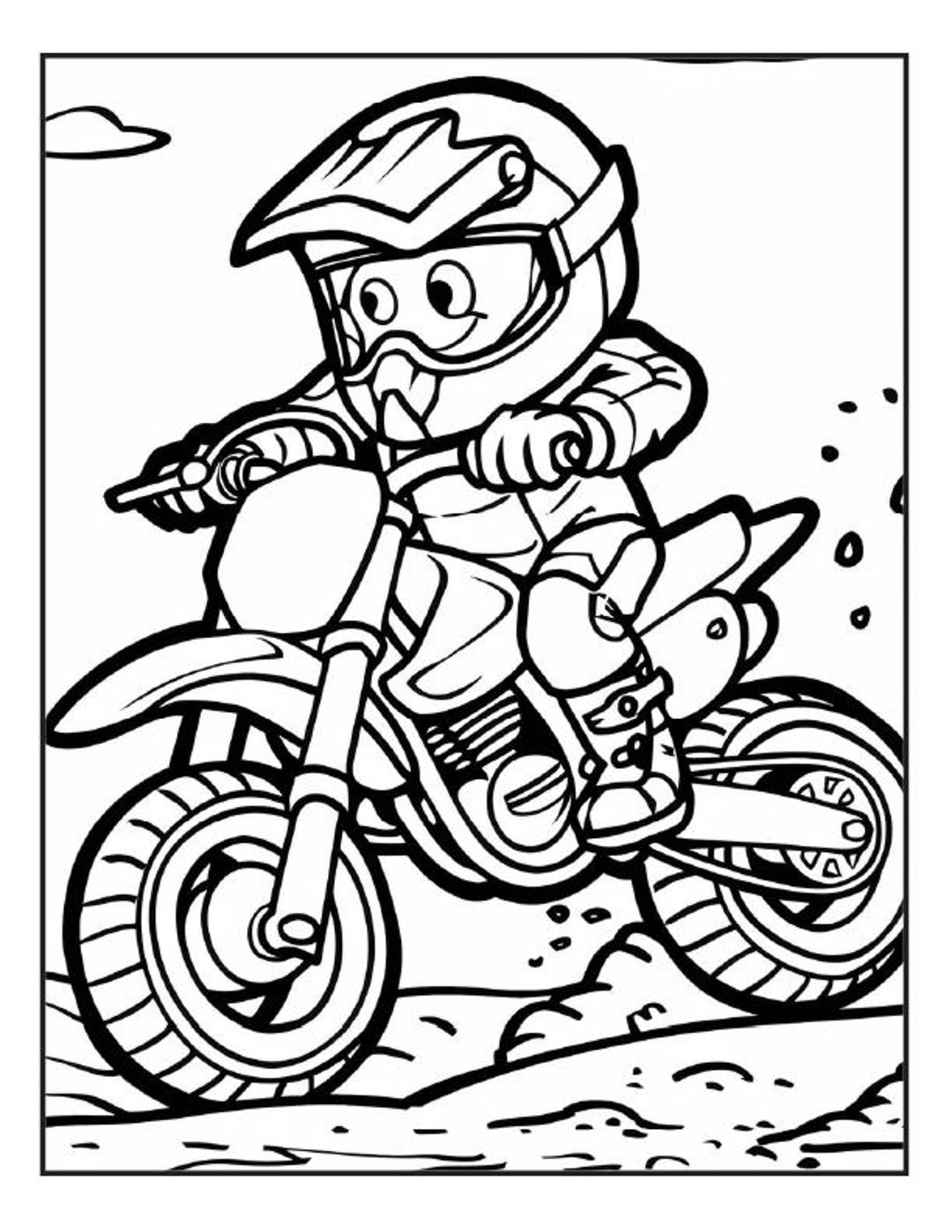 Dirt Bike Riding 21 25 Coloring Pages 5 Pages Etsy Israel