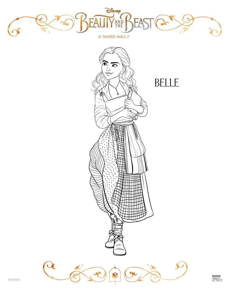 disney belle coloring pages