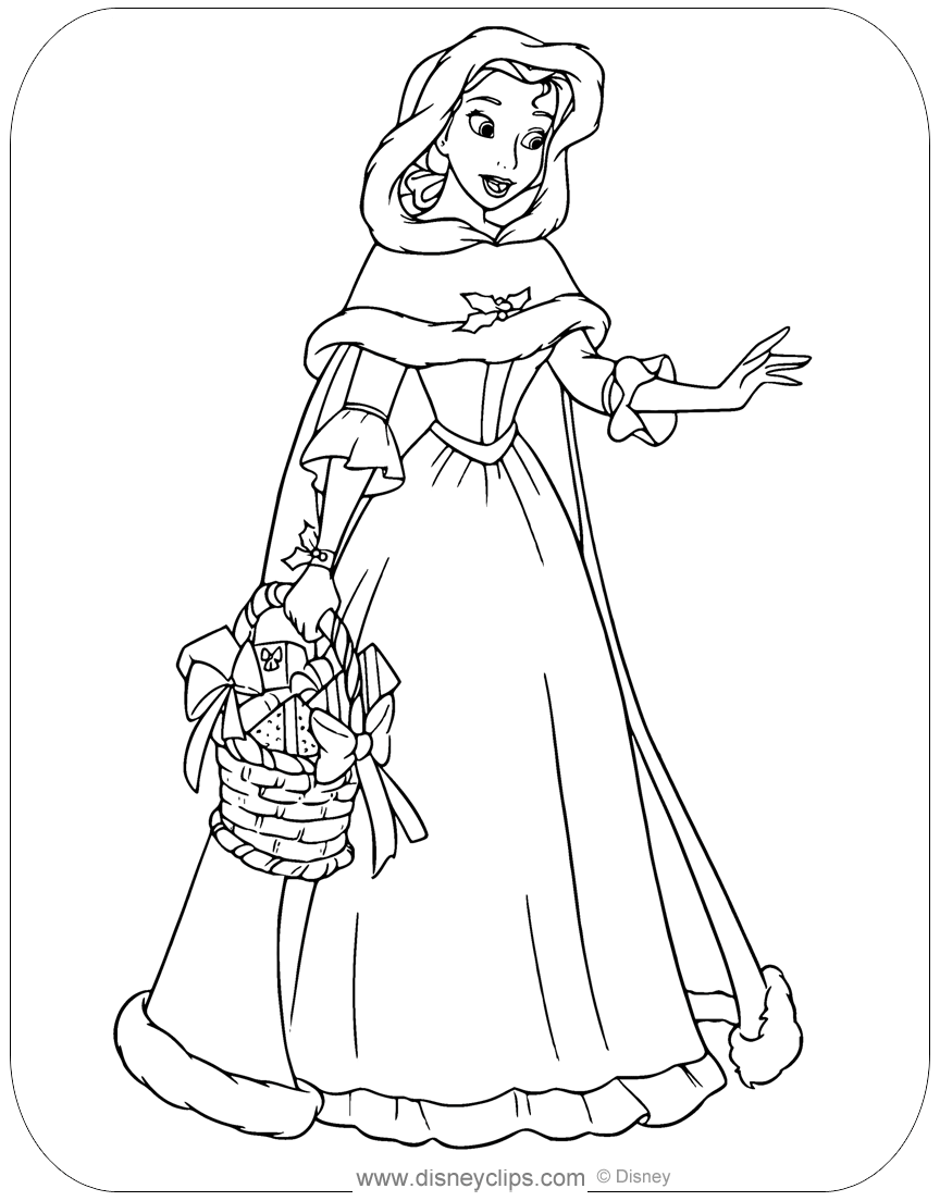 belle princess coloring pages