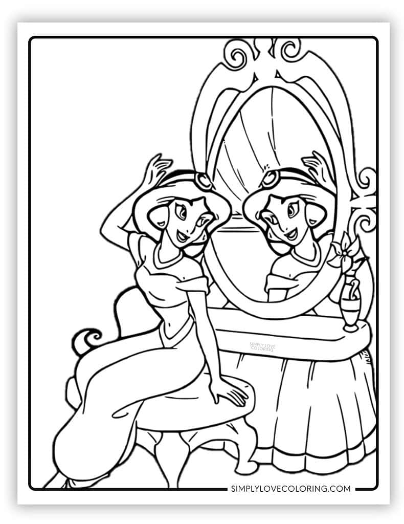 jasmine the princess coloring pages
