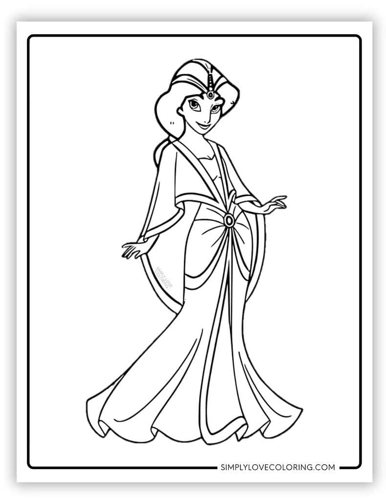 princess jasmine coloring pages