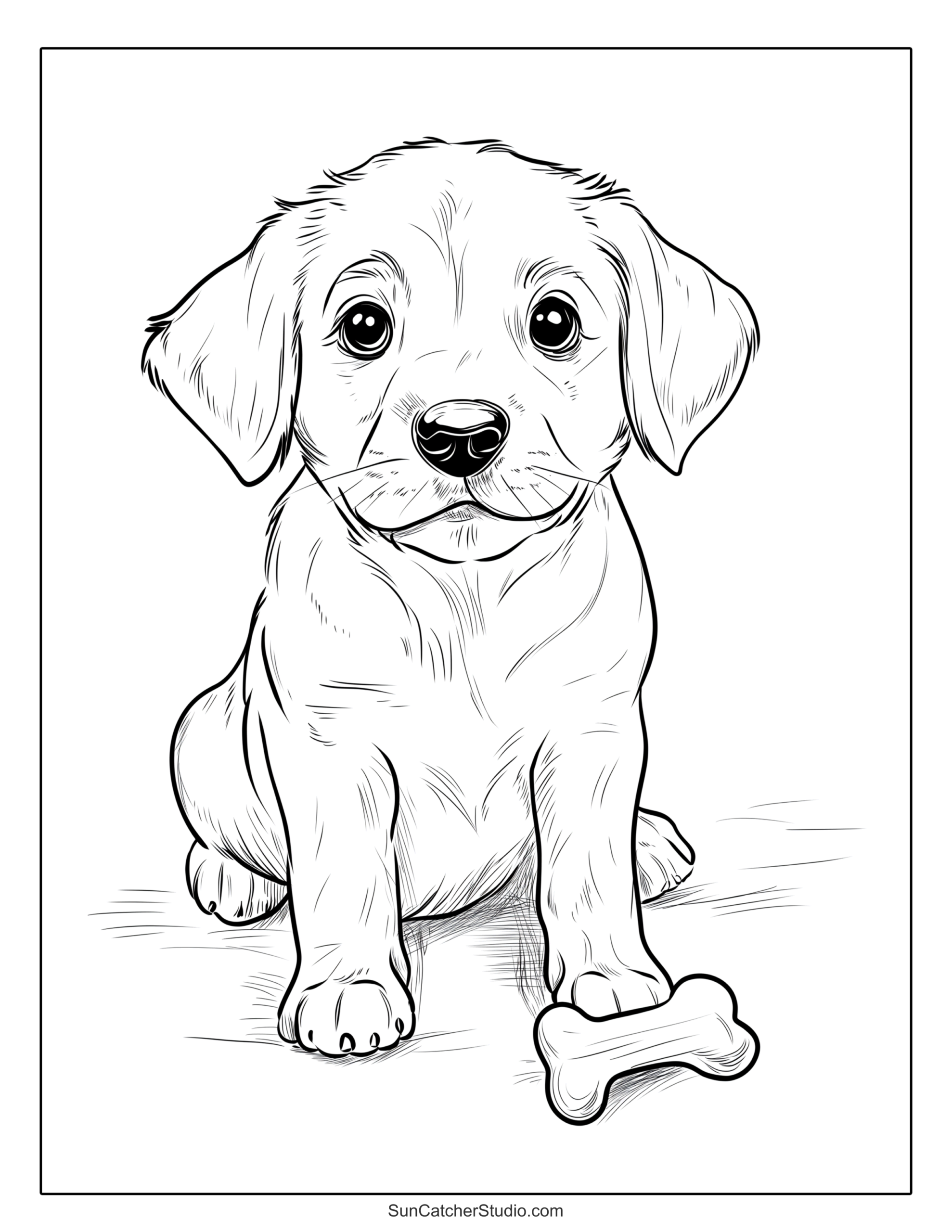cute puppies coloring pages
