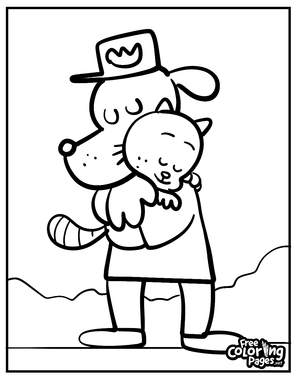 dog man coloring pages