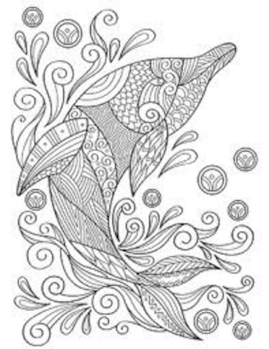 Dolphin Adult Coloring Page Etsy