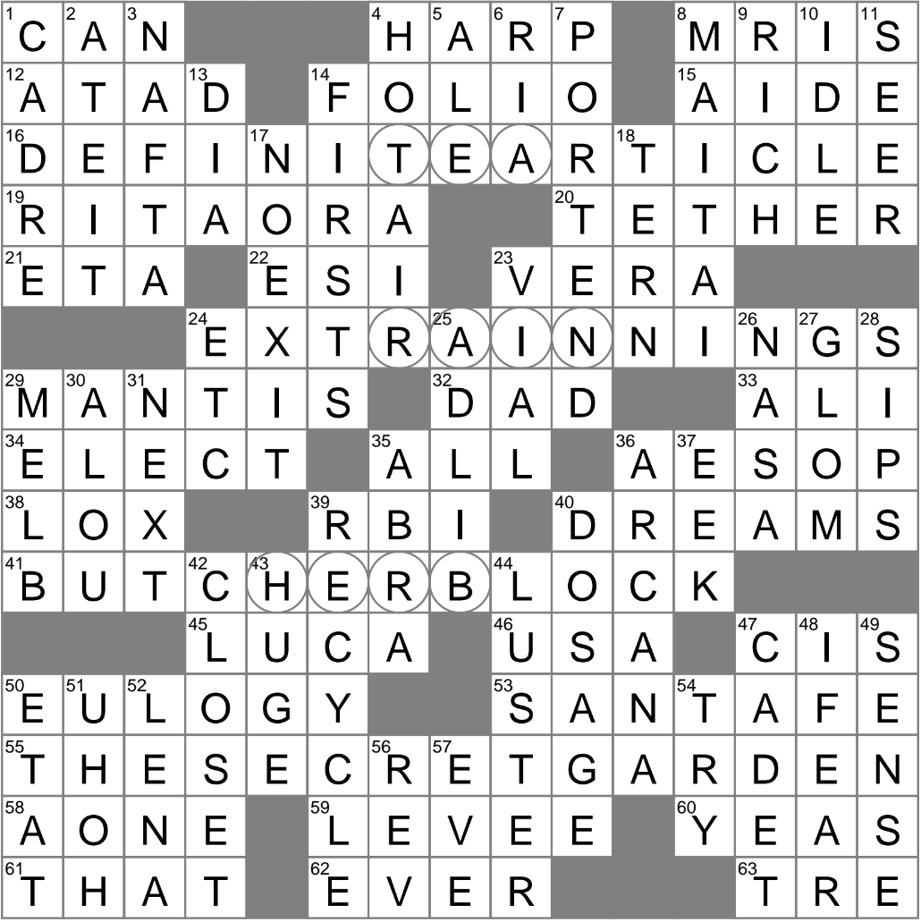 Domingo For One Crossword Clue Archives LAXCrossword