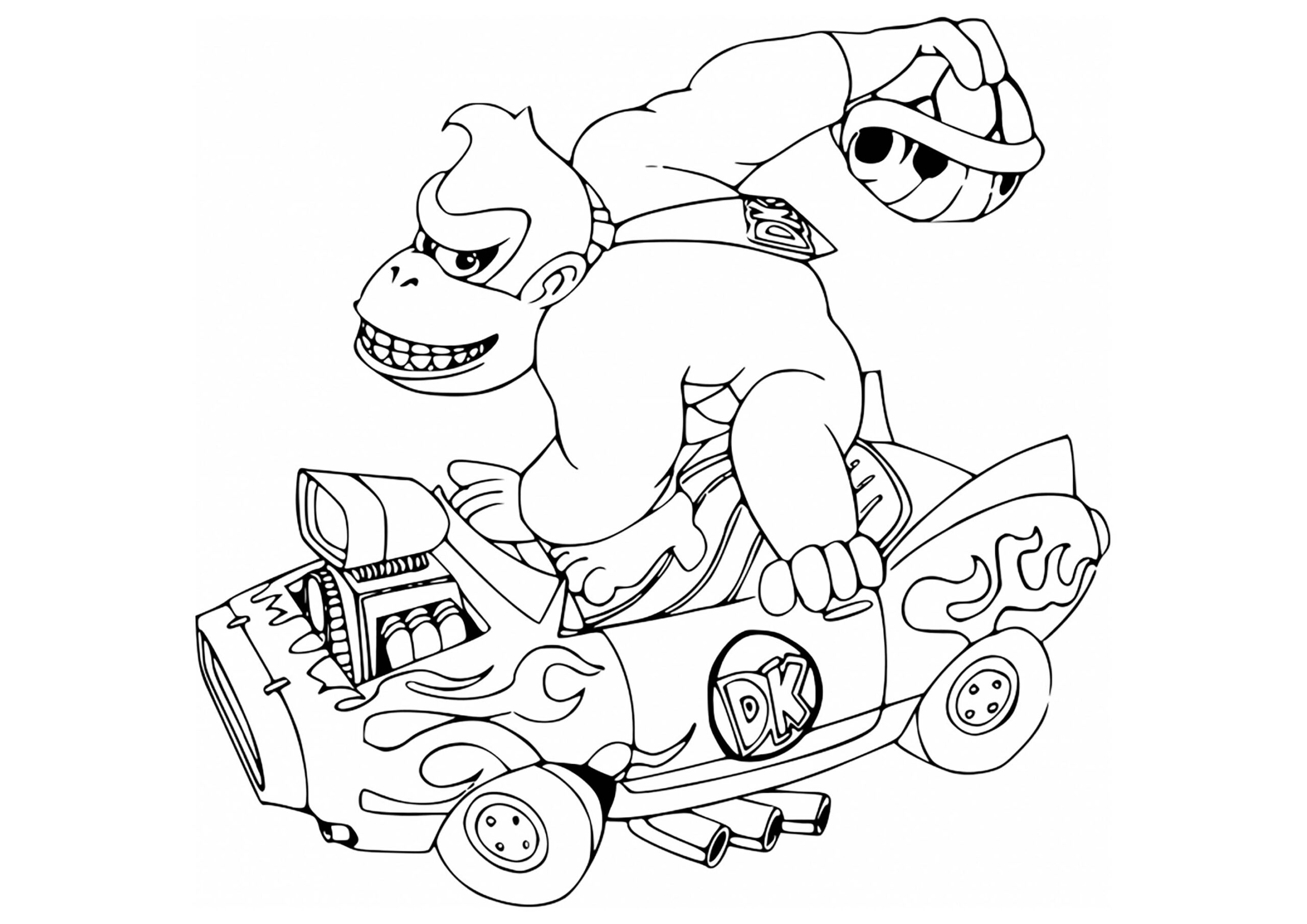 Donkey Kong Kart Mario Kart Coloring Pages Donkey Kong Kart Mario Kart Coloring Pages