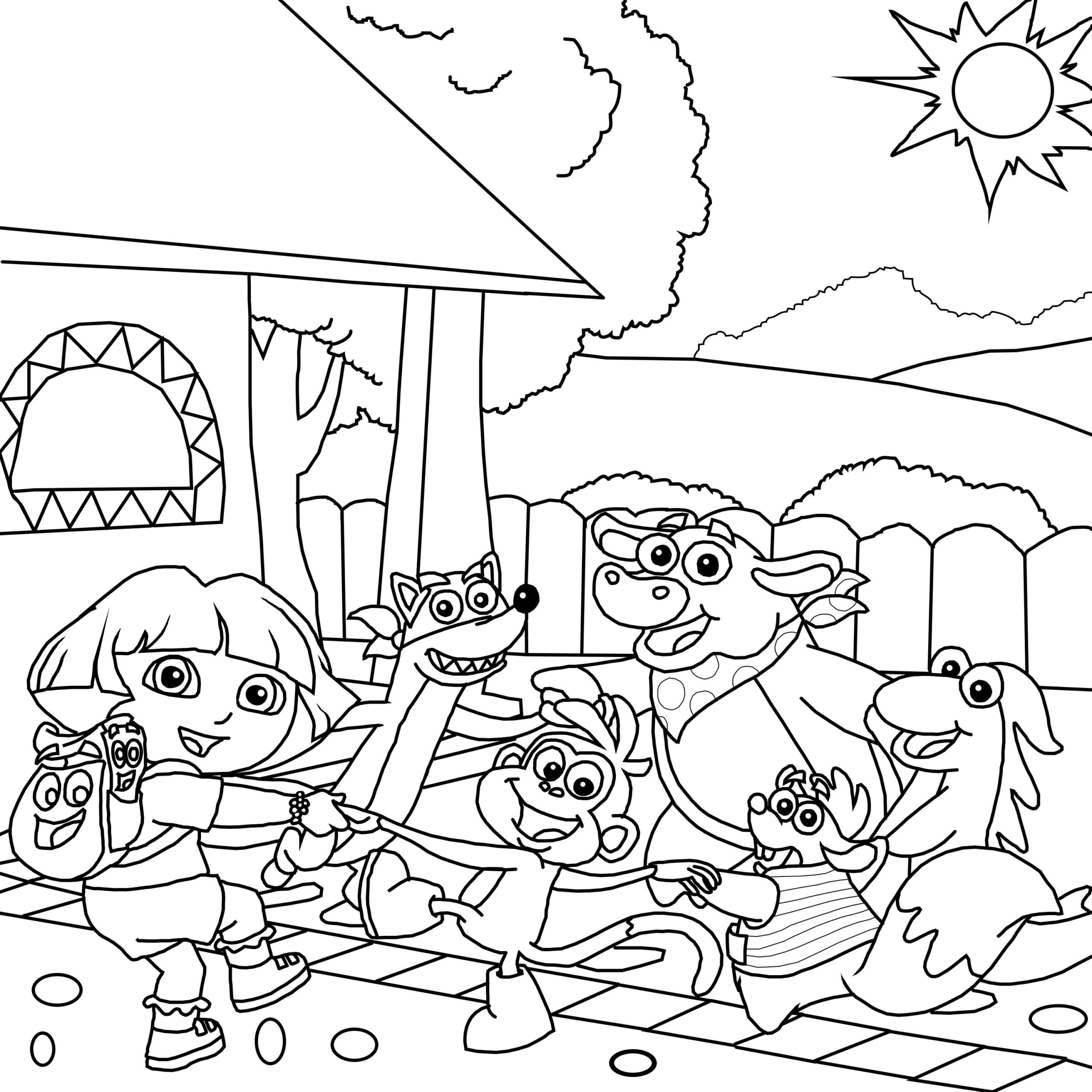 dora the explorer coloring pages