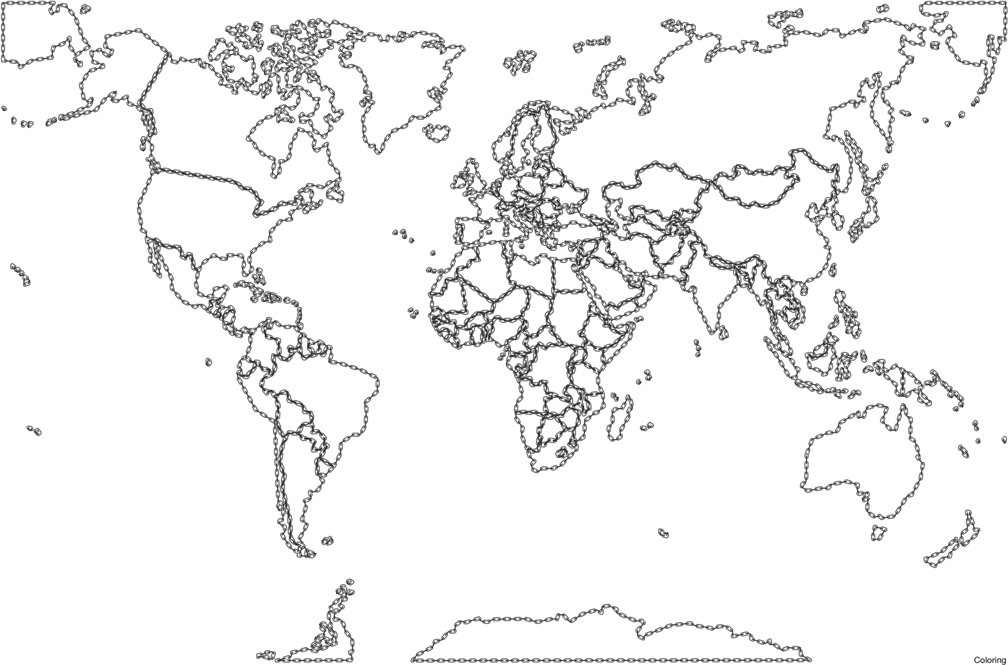 world map coloring page