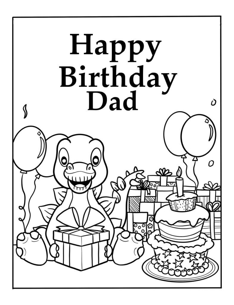 printable happy birthday coloring pages