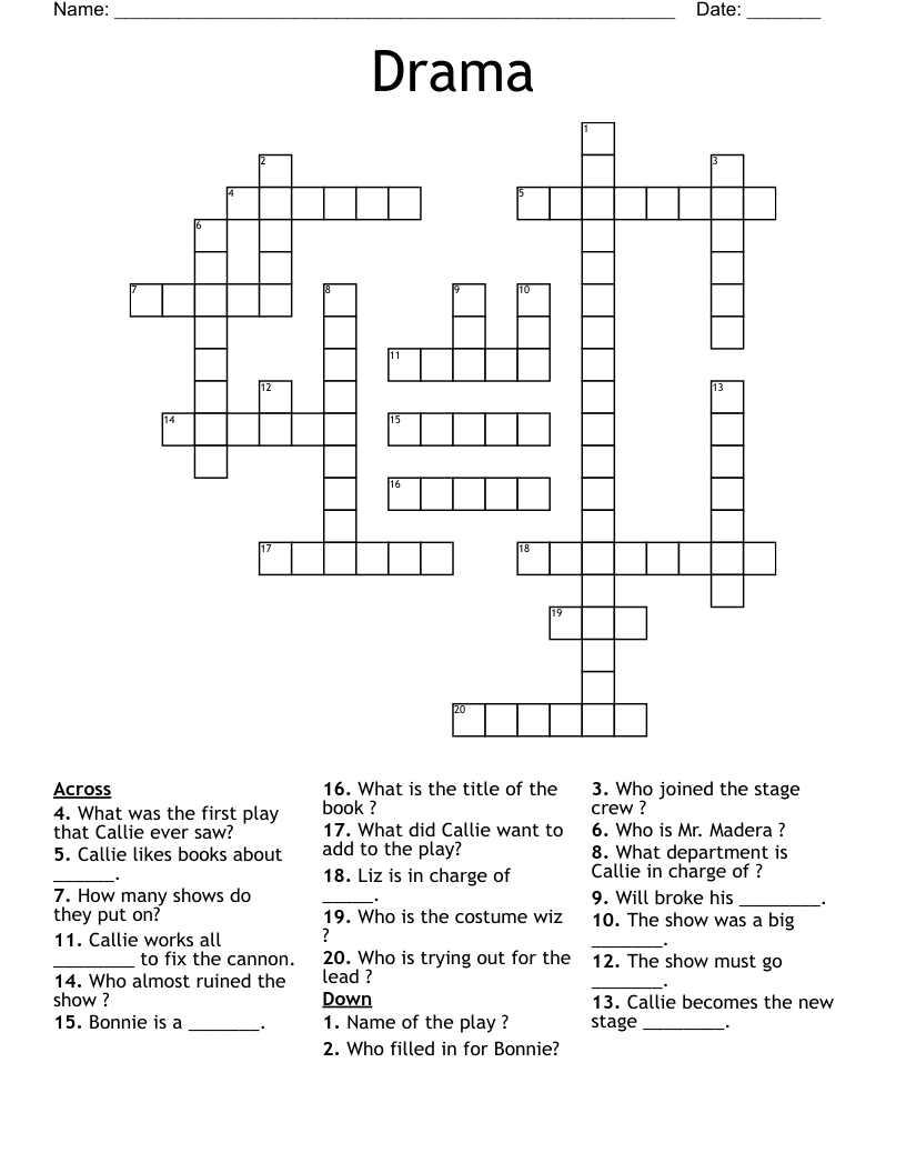 Drama Crossword WordMint