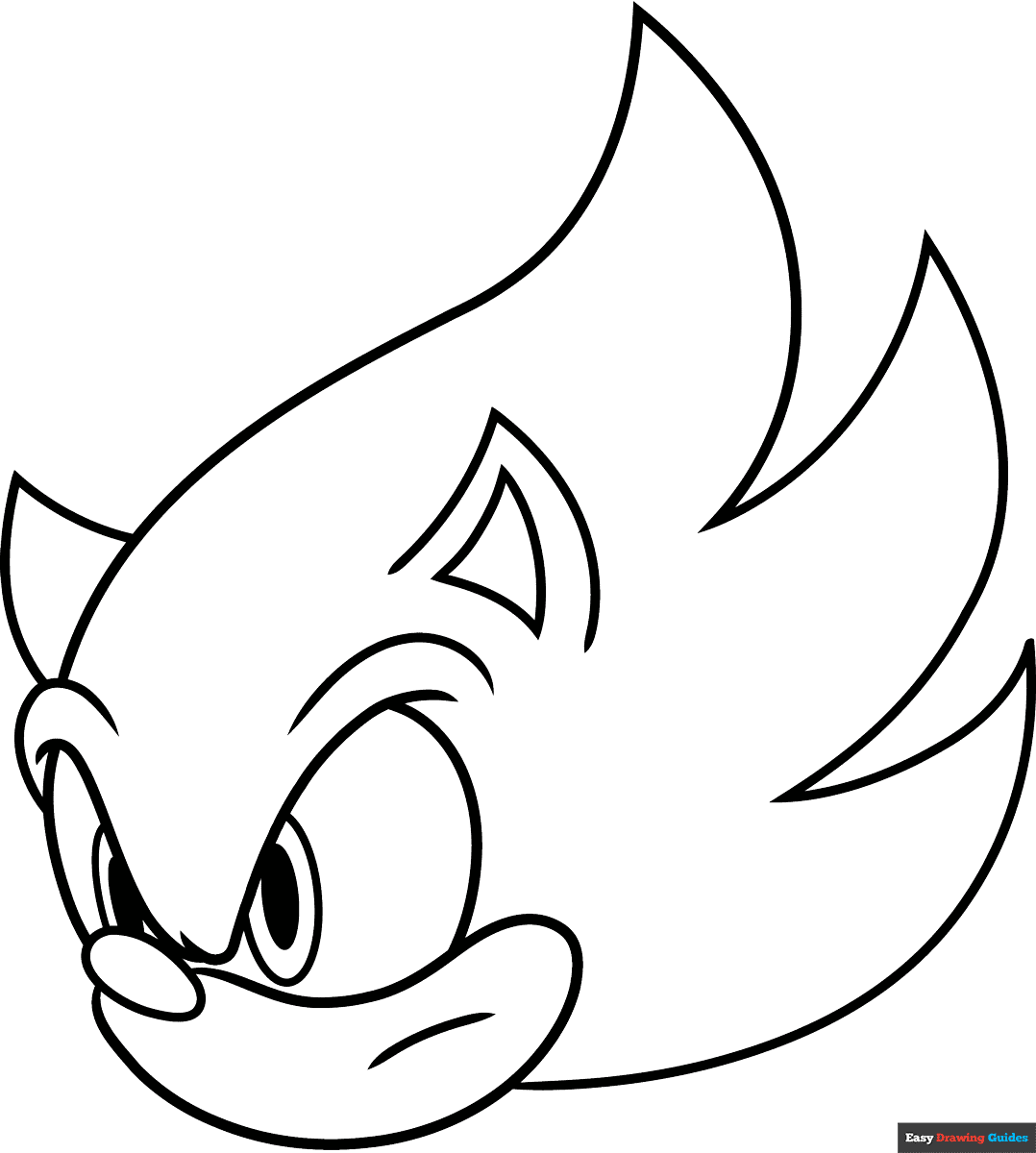 Easy Sonic Face Coloring Page Easy Drawing Guides