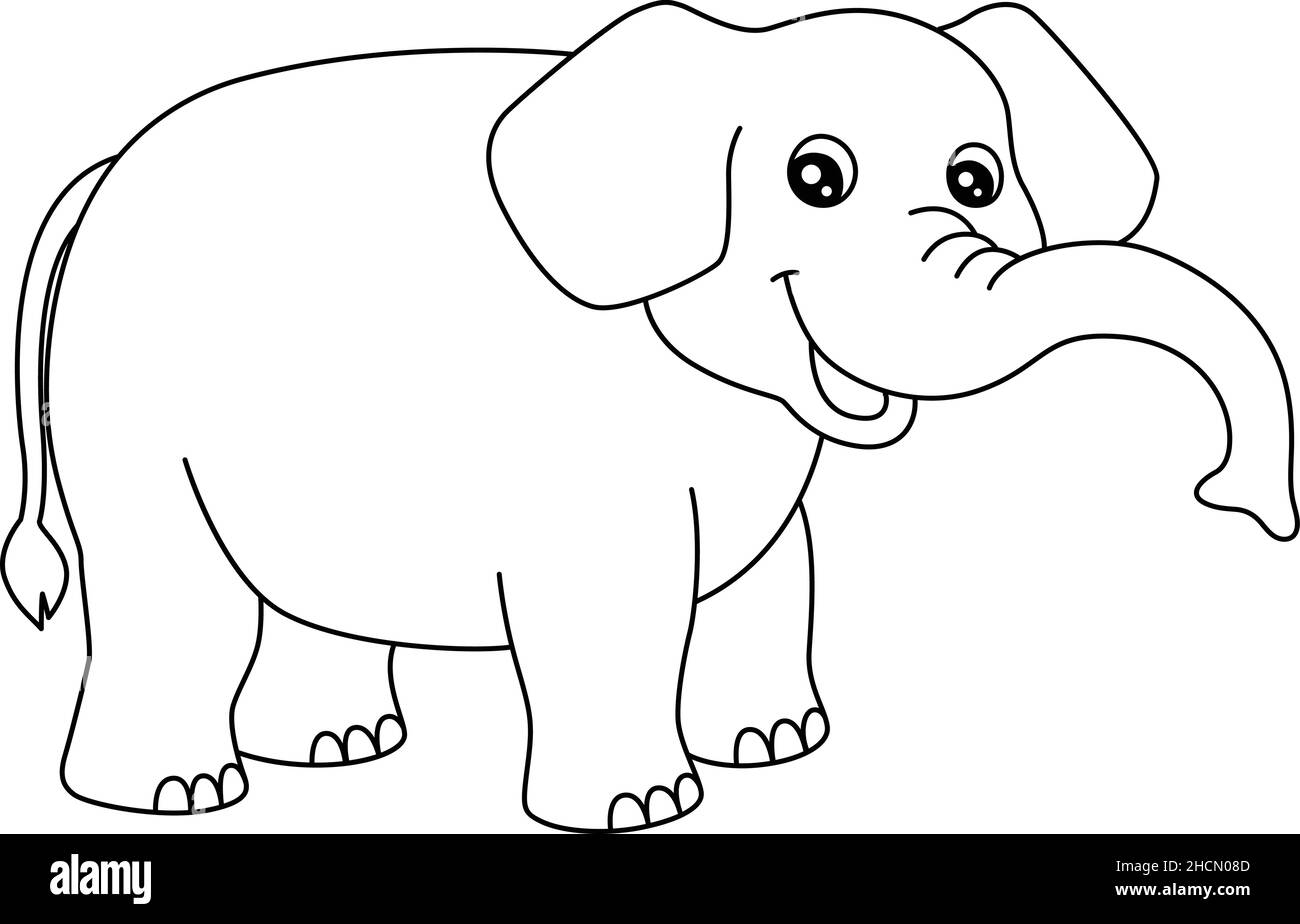 Elephant Coloring Page Isolated For Kids Stock Vector Image Art Alamy