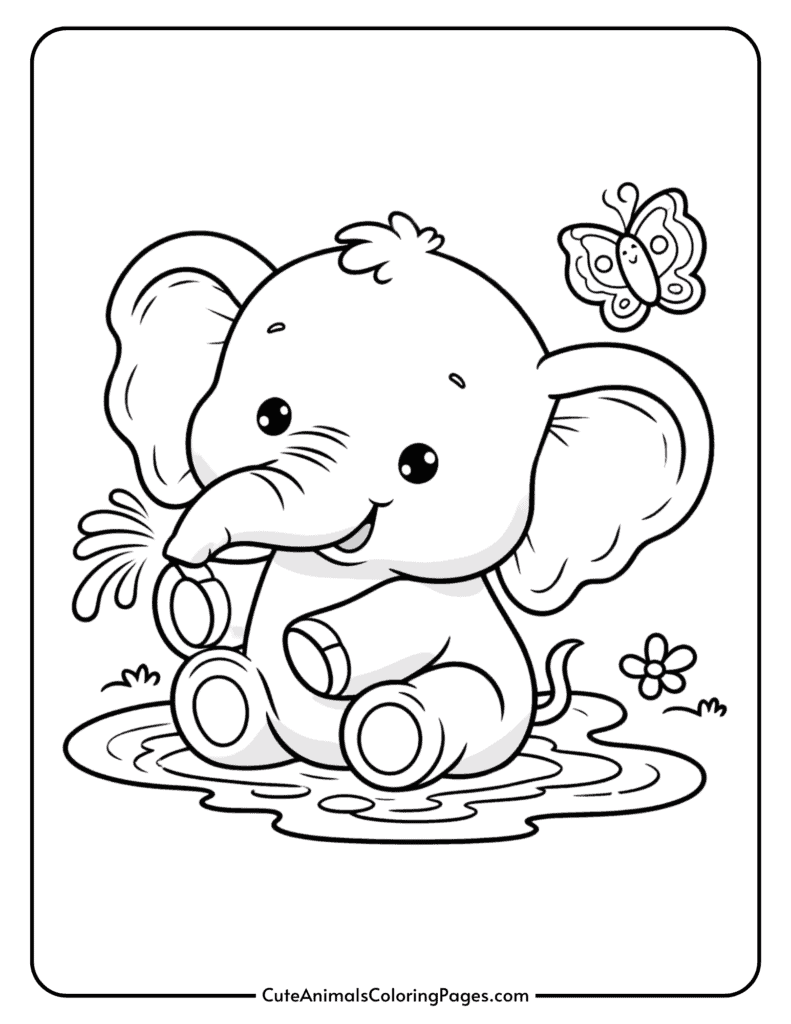 Elephant Coloring Pages 6 Free Printable Pages Cute Animals Coloring Pages